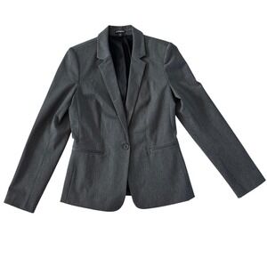 Express Blazer Women 8 Gray Excellent One Button Tailored Career Jacket 5638